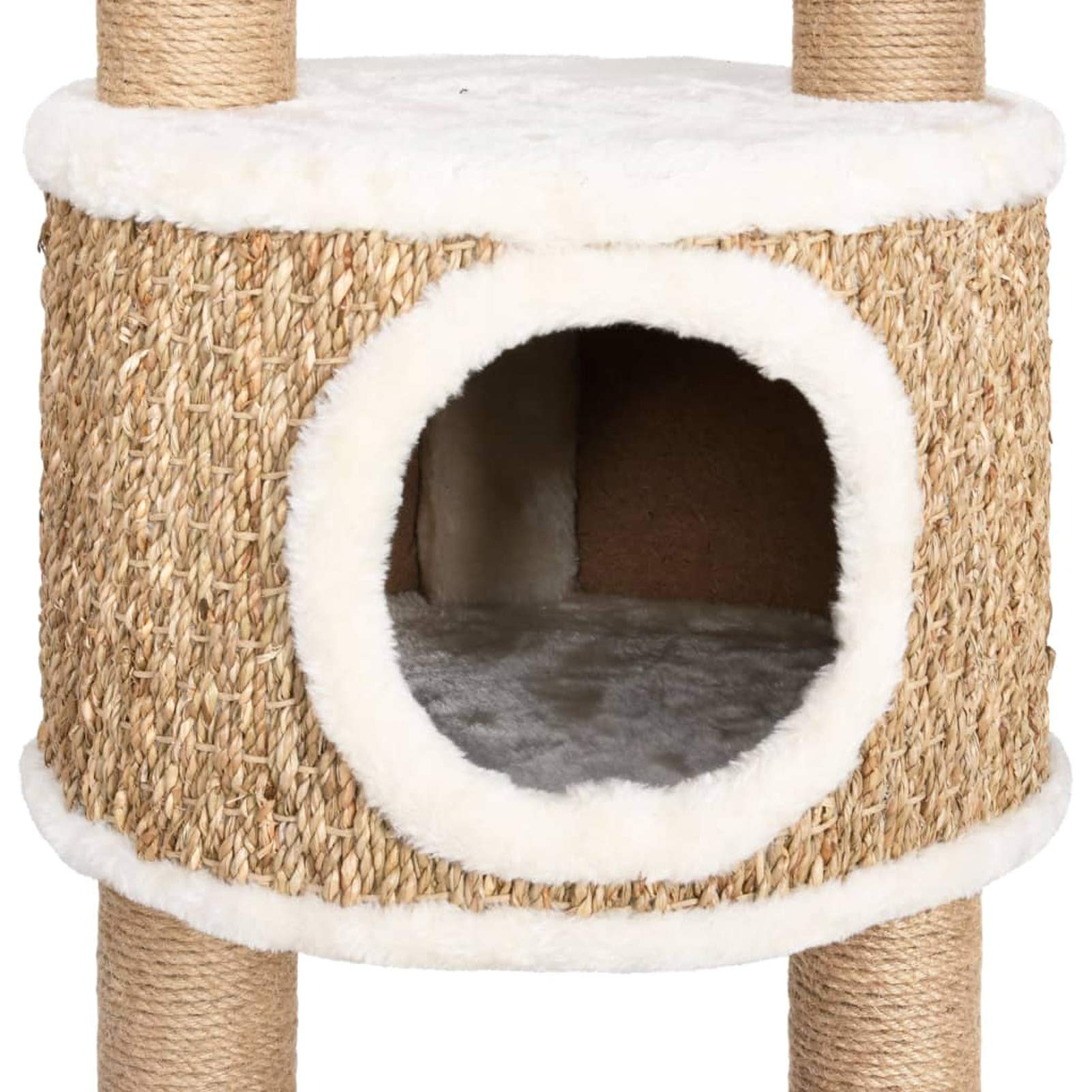 Albero per Gatti con Palo Tiragraffi 126 cm in Giunco,Albero per Gatti,Alberi Tiragraffi per Gatti-170980