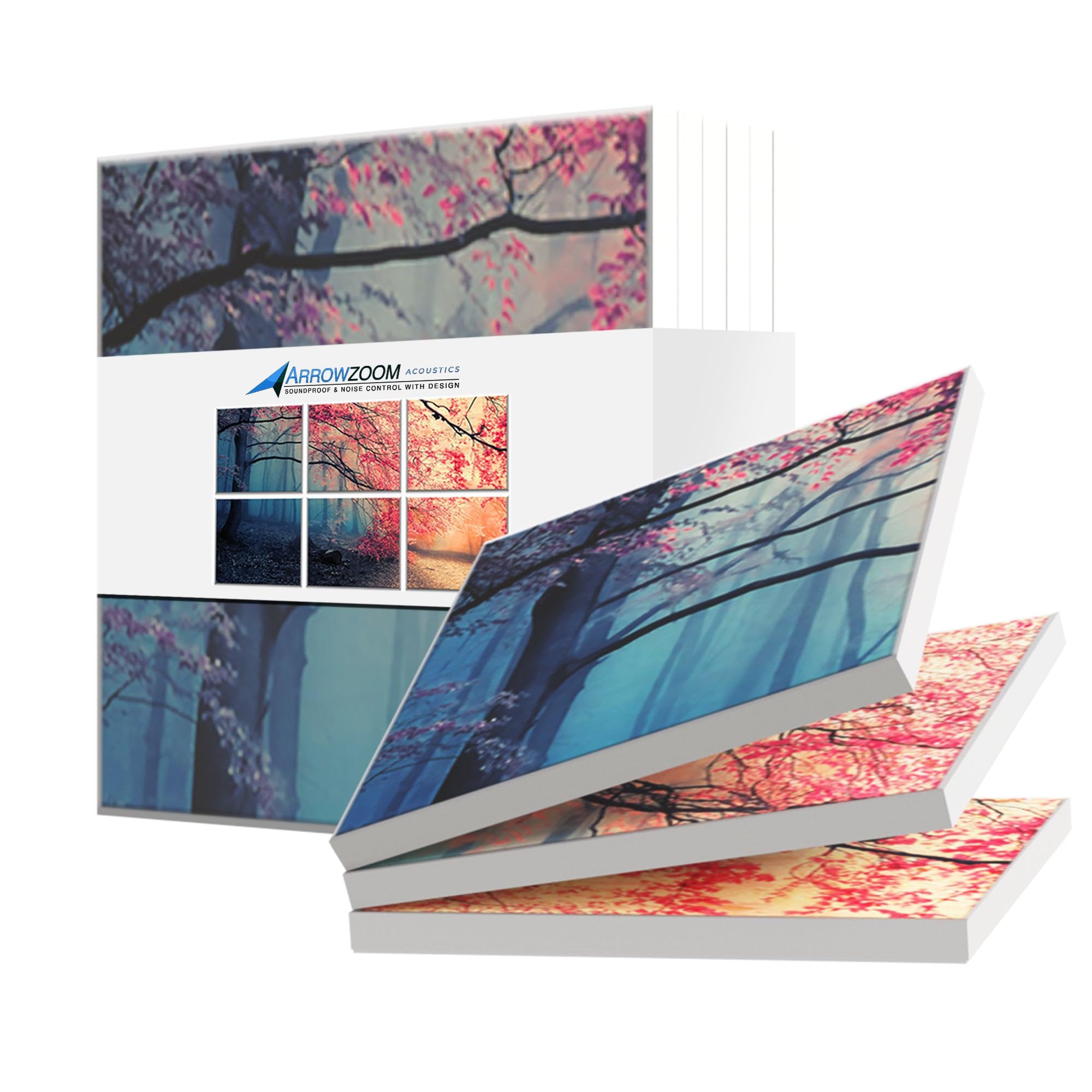 Arrowzoom 6 Felt Wall Art Acoustic Panel Display Stylish Decorative Acoustical Tiles Noise Reduction Recording Studio Room Home Treatment Strong Adhesive DIY Nature Design D 23.6 x 35.4 in AZ1228