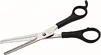 Marco Boni Tesoura Profissional Fio Liso E De Desbastar 6'' Cabo Plástico Aço Inox 29 Dentes 1726B Preto 1 Unidade