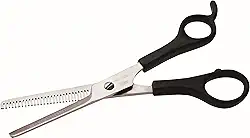 Marco Boni Tesoura Profissional Fio Liso E De Desbastar 6'' Cabo Plástico Aço Inox 29 Dentes 1726B Preto 1 Unidade