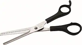 Marco Boni Tesoura Profissional Fio Liso E De Desbastar 6'' Cabo Plástico Aço Inox 29 Dentes 1726B Preto 1 Unidade
