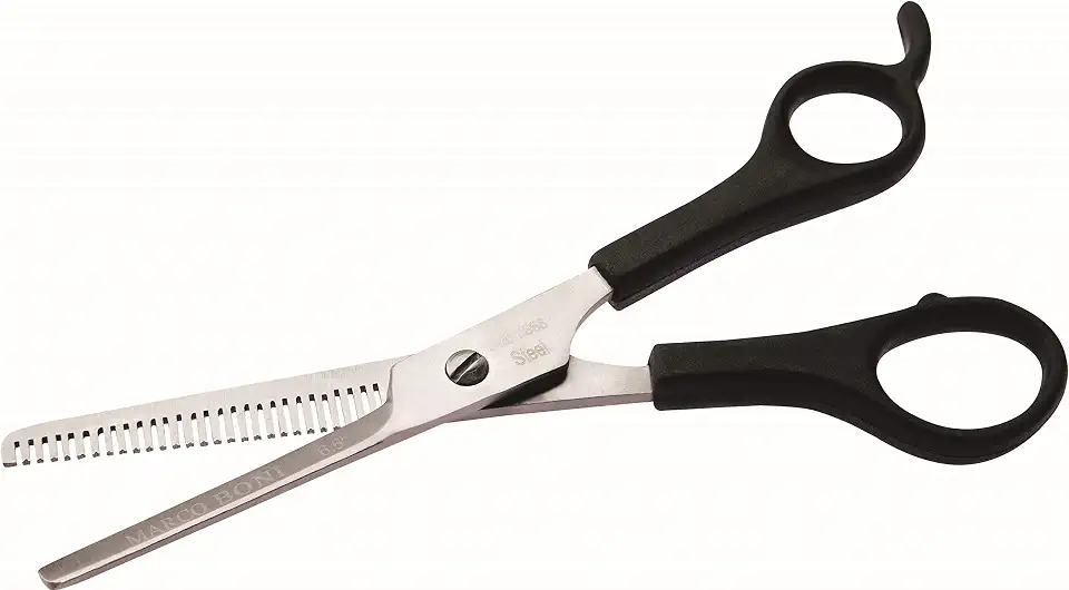 Marco Boni Tesoura Profissional Fio Liso E De Desbastar 6'' Cabo Plástico Aço Inox 29 Dentes 1726B Preto 1 Unidade