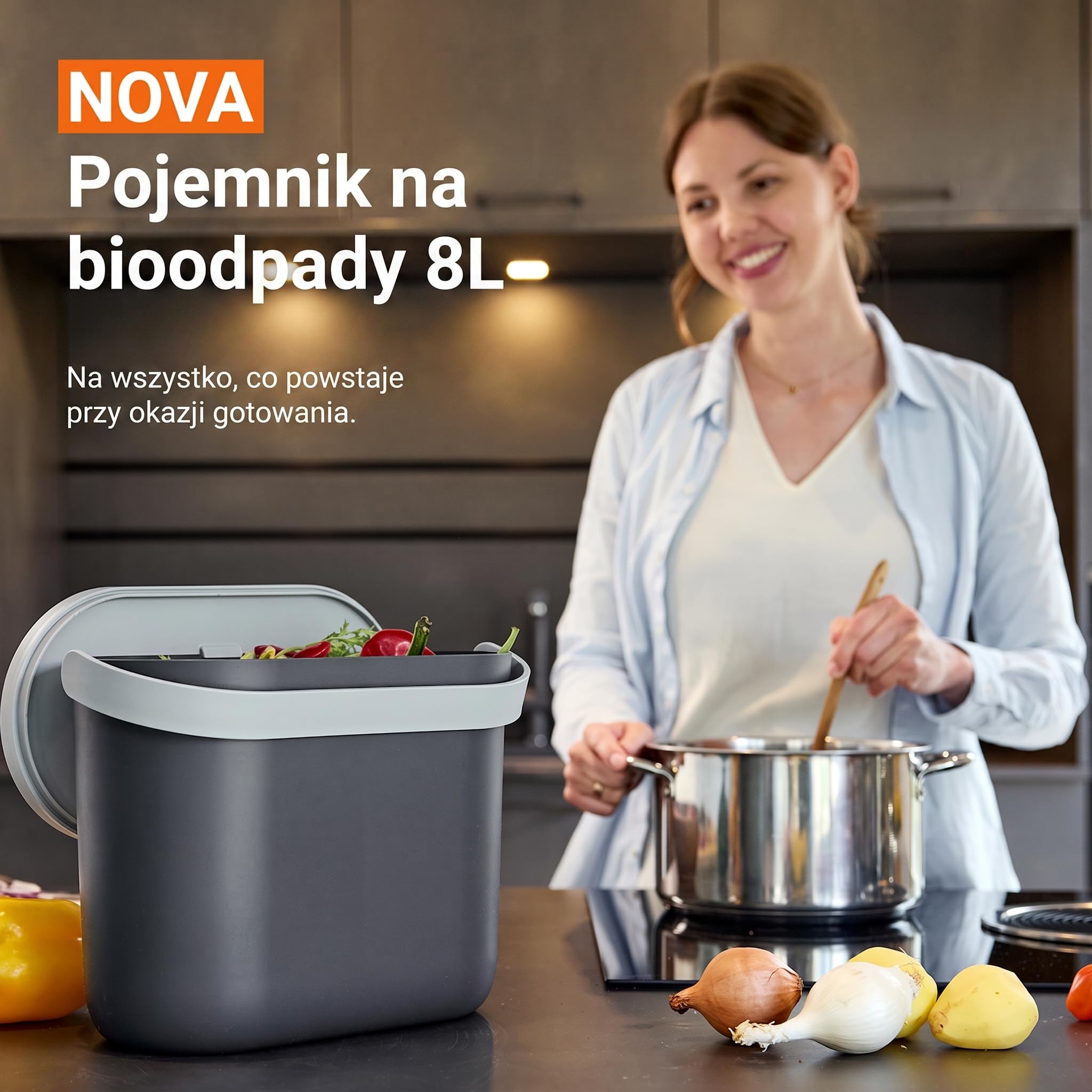 GARANTIA NOVA pojemnik na bioodpady 8 litrów, graphite grey/steingrau