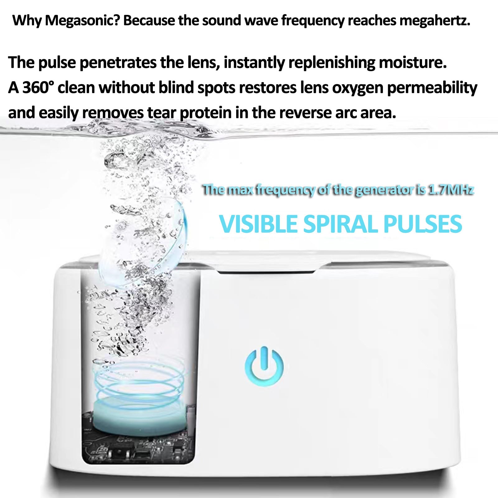 Máquina de limpieza ultrasónica, limpiador de lentes de ortoqueratología rígida, con luz de respiración inteligente, carga USB e inalámbrica, funcionamiento silencioso para uso doméstico.