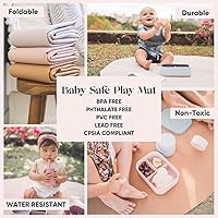 Vista 9 de AVA + OLIVER Tapete de juego multiusos de cuero vegano, para interior y exterior, picnic, playa o salpicaduras, manta plegable impermeable y a