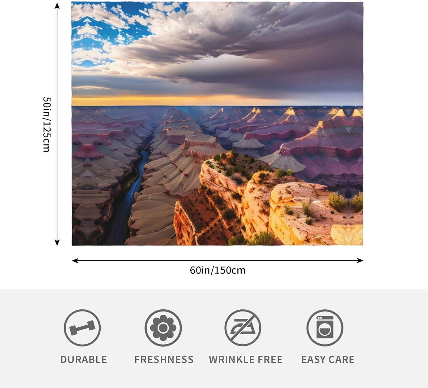 Beauty Grand Canyon 1 Print Cozy Soft Blankets Warm 50x60 in Lightweight Blanket for Camping Travel