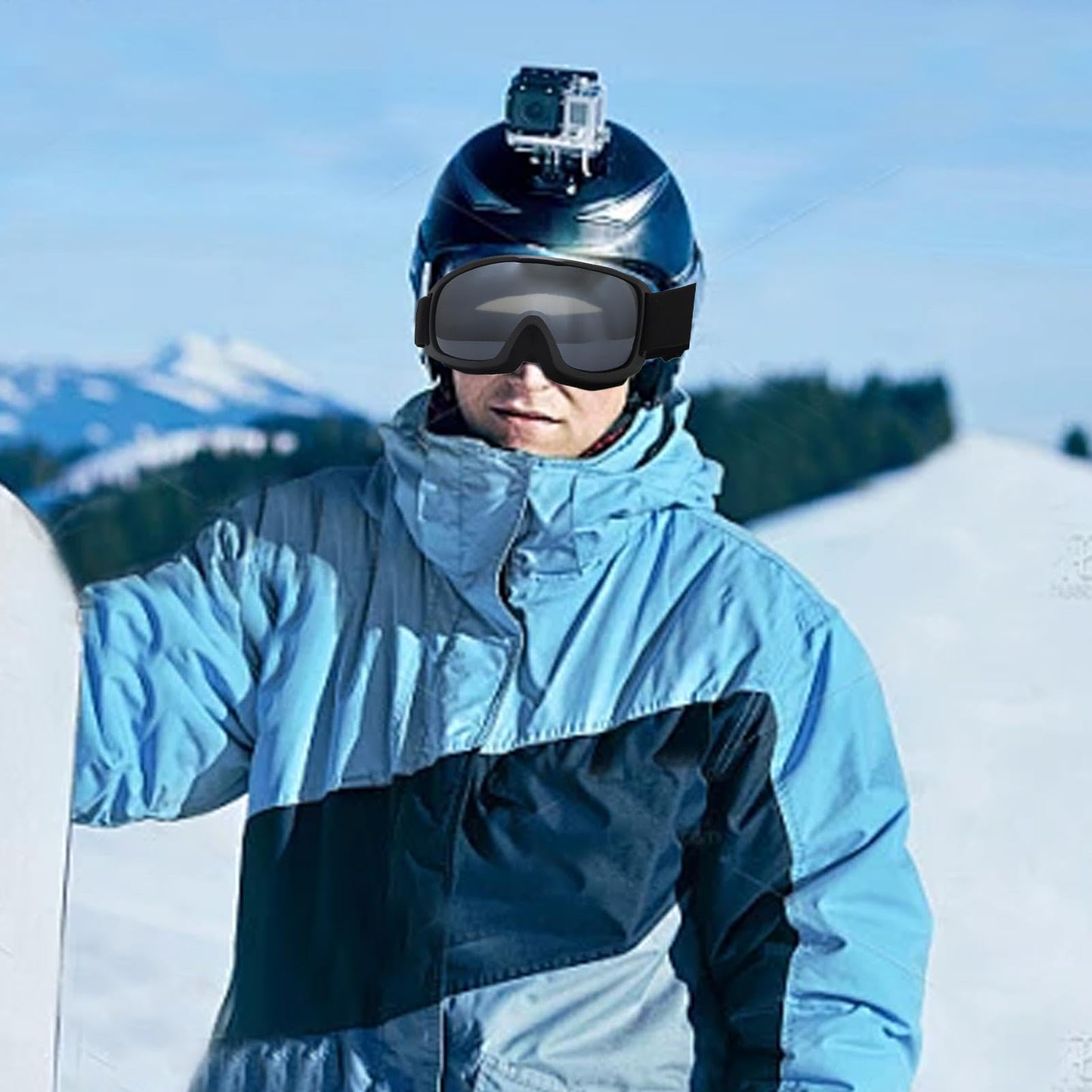 Occhiali da neve da donna, occhiali da sci – occhiali da neve anti-appannamento protezione UV occhiali da sci | occhiali da neve su occhiali, accessori da sci sferici regolabili per uomo