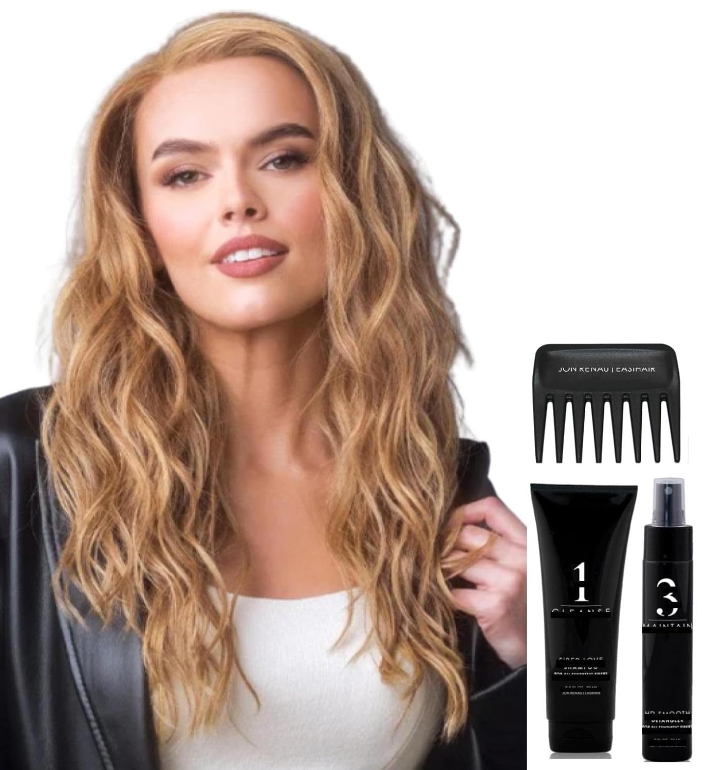 Bundle - 5 Items: Brooklyn Wig by Rene of Paris, Christy's Wigs Q & A Booklet, 2oz Travel Size Wig Shampoo, HD Smooth and Wide Tooth Comb - Color: Creamy Toffee