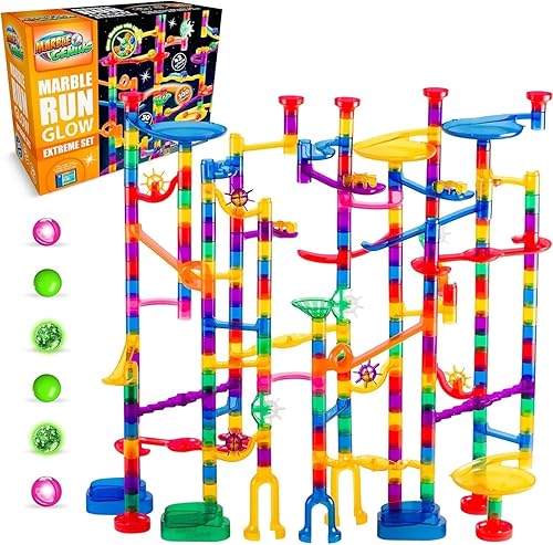 Vista 31 de Marble Genius Glow Marble Run Super Set - 200 piezas completas + aplicación de instrucciones gratuita y manual de instrucciones a todo