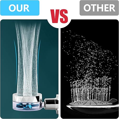 Miniatura 7 de Turbo Hydro Jet Shower Head, 360 Turbo Propeller Head Hydro High Jet Pressure Shower Jet Head - Vortex Shower Head Fan High Pressure with Fan Filter