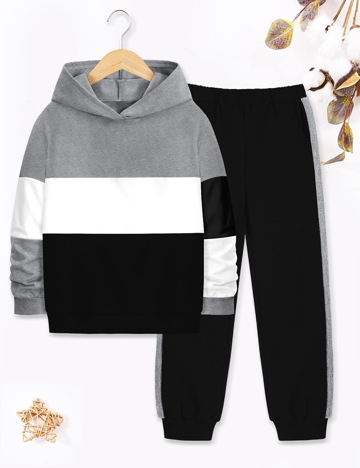 Crazyme Boys Clothes Long Sleeve Hoodie Sweatshirts and Sweatpants Set 2 Piece Fall Winter Boys Hoodies Size 6-14 - Image 3