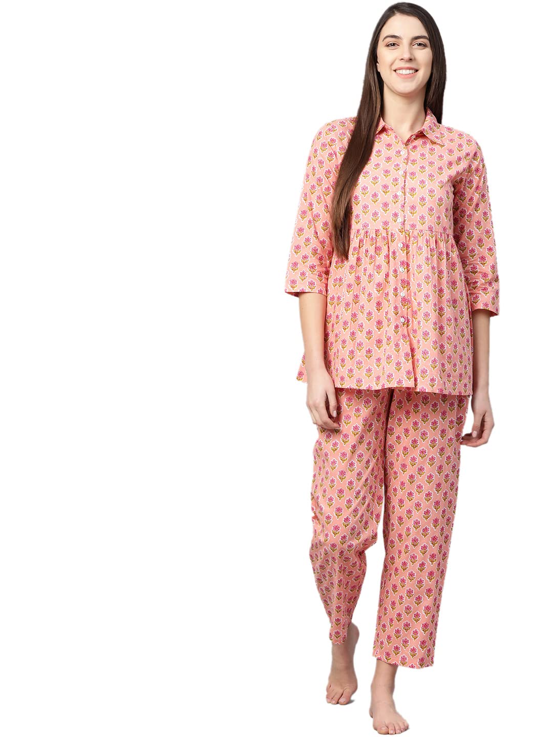 Yash Gallery Women’s Rayon Straight Floral Printed Night Suit/Pajama Set – Stylish Lounge Sleepwear for Women | Shop Now!