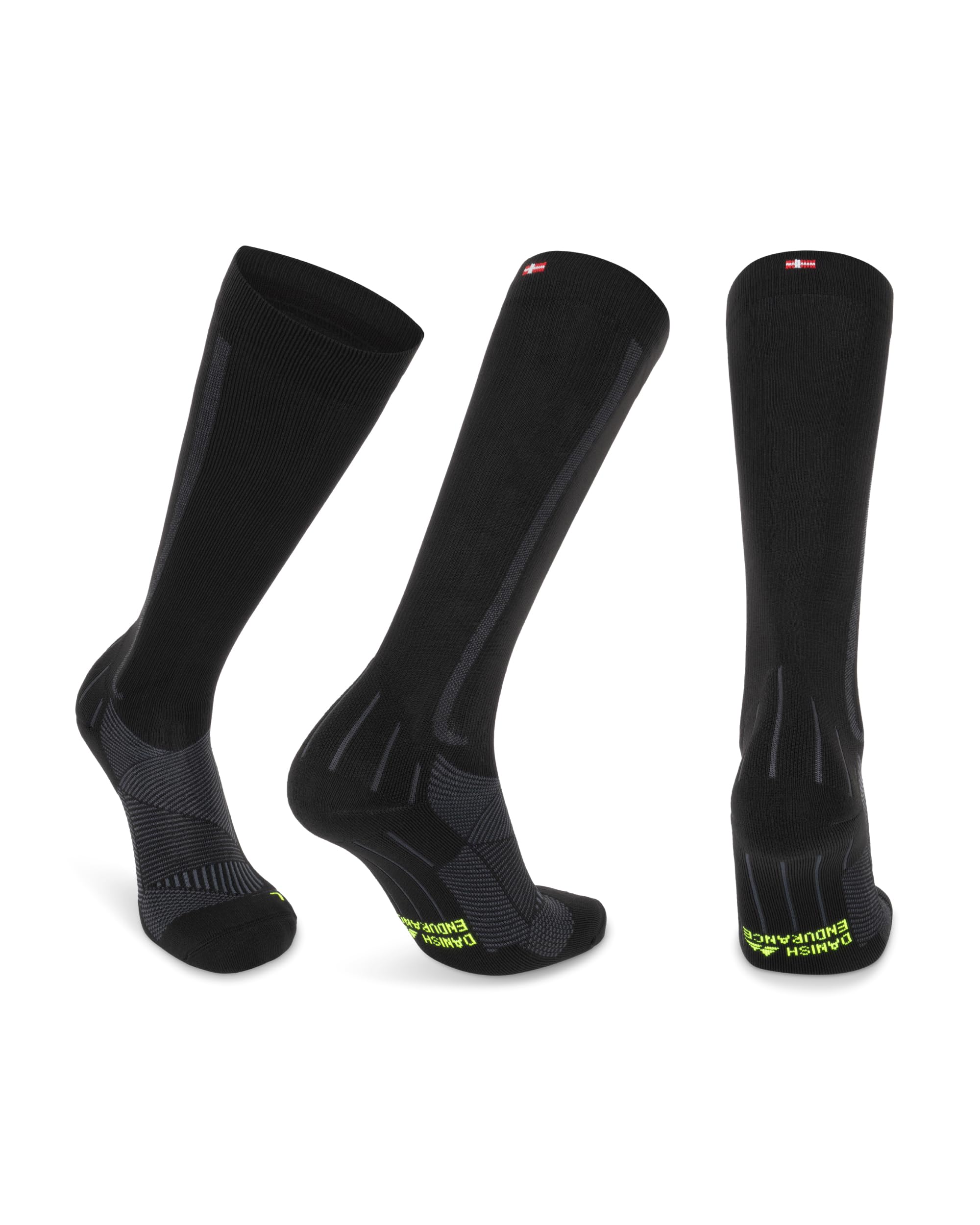 DANISH ENDURANCE Calze Compressione Graduata Uomo Donna 21-26mmHg, Calze Compressive per Recupero, Circolazione, Viaggi, 1 o 2 Paia