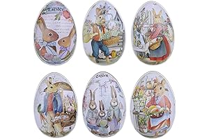 6pcs Metal Cookie Tins Easter Egg Shaped for Easter Treats