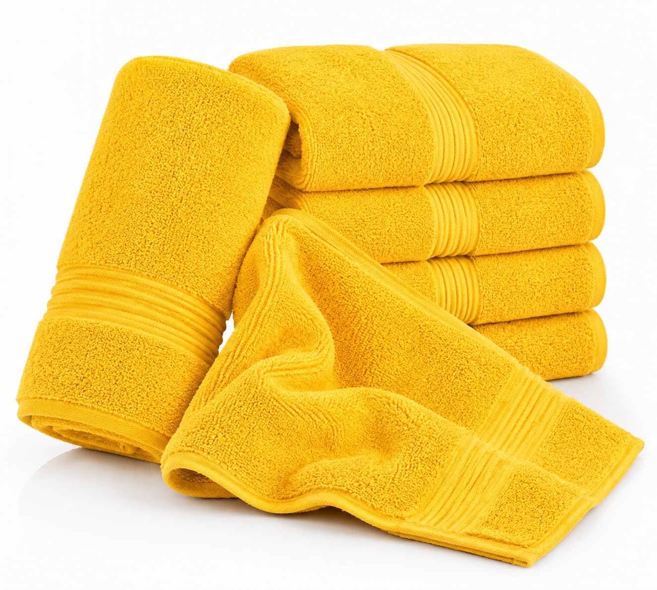 Nod Off Luxury 100% Egyptian Ring Spun Cotton Towels 500GSM | Super Soft Highly Absorbent Hotel Quality | Bath Sheet 80x140cm | Yellow | Pack of 2