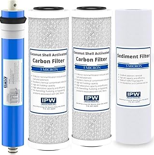 IPW Industries Inc. | Complete Reverse Osmosis Water Filter Replacement Kit for Krystal Pure KR15 - Membrane Filter, Carbon Block Filters, Polypropylene Sediment Filter for Efficient Water Filtration