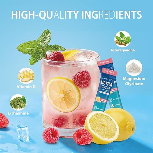 Vista 3 de UltraCalm Super Cortisol Bebida con glicinato de magnesio, Ashwagandha, L-teanina, vitamina D3, polvo de magnesio para el sueño y el alivio