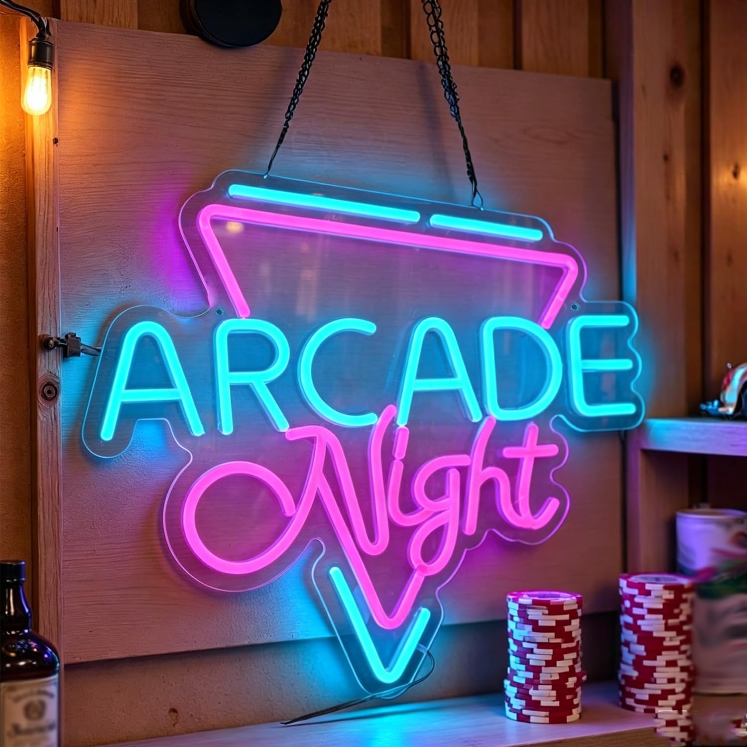Neonawall Boys Arcade Night Arcade Neon Sign For Wall Decor Gamer Led Light Dimmable Usb Powered Light Up Signs For Game Room Gaming Neon Lights For Bedroom Man Cave Garage Party Birthday 13.4”X11.8”