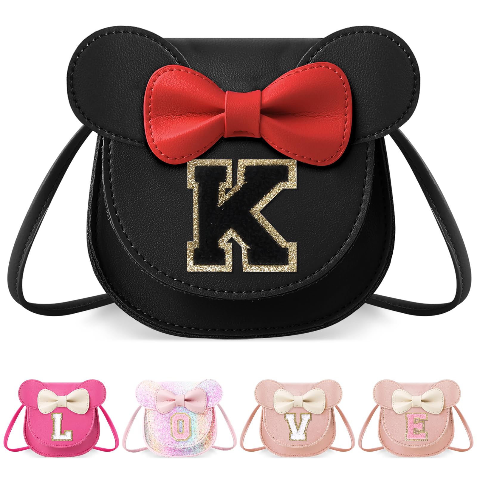 Little Girl Toddler Purse - Cute Mouse Ear Bow Crossbody Bag for 2-8 Year Olds - Birthday Gift