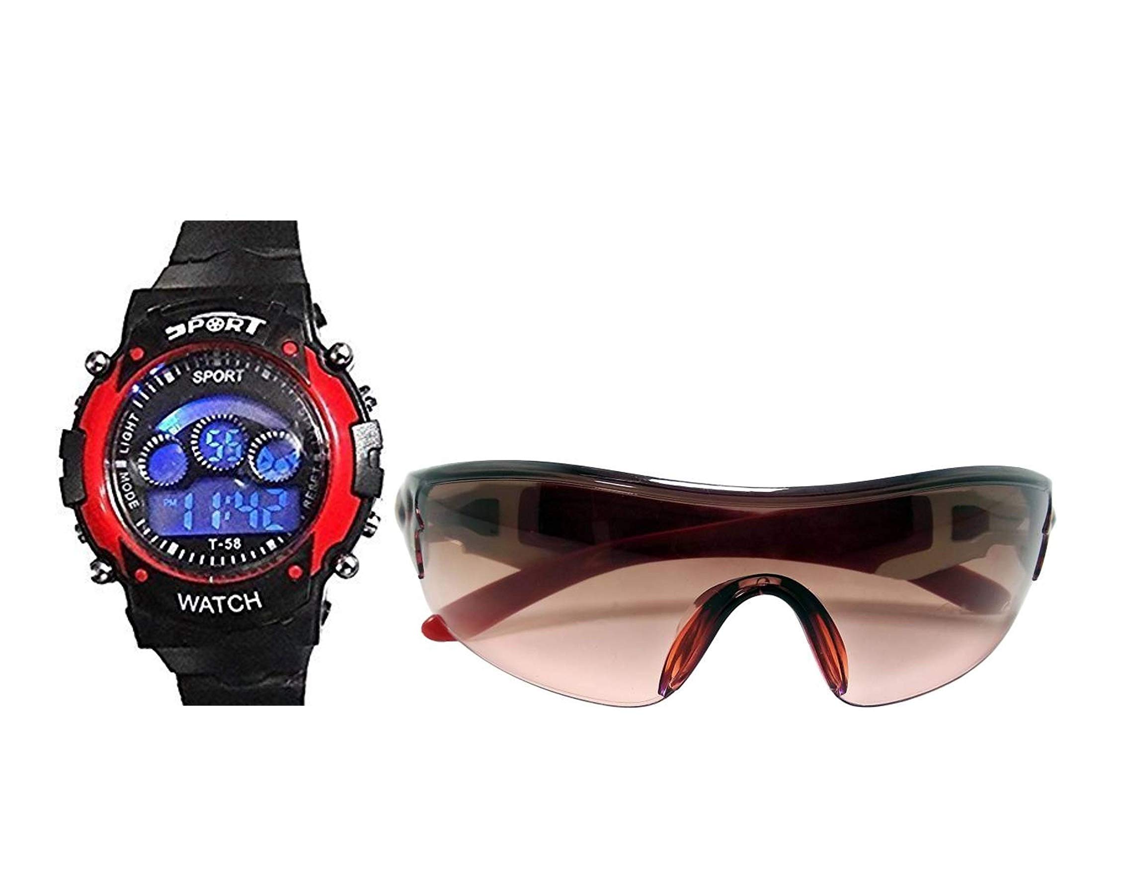 shopPrime Digital Sports Red 7 Lights Watch +Sports Sunglasses for Boys & Girls (Combo) (B07Q3296S1) Amazon Price History, Amazon Price Tracker