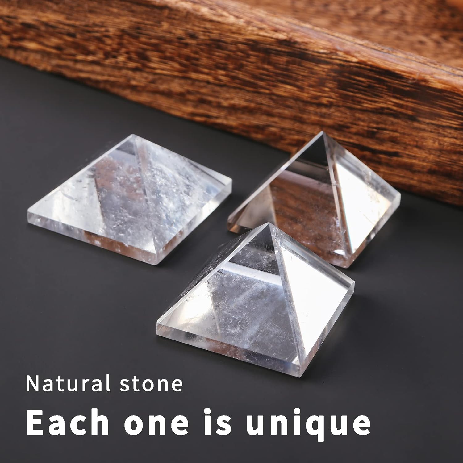 Runyangshi Natural Crystal Pyramid Energy Generator | 2.0x2.0in (5x5cm) Healing Crystal Pyramid for Protection & Positive Energy | Natural Quartz for Chakra Reiki Home Decor - Image 3