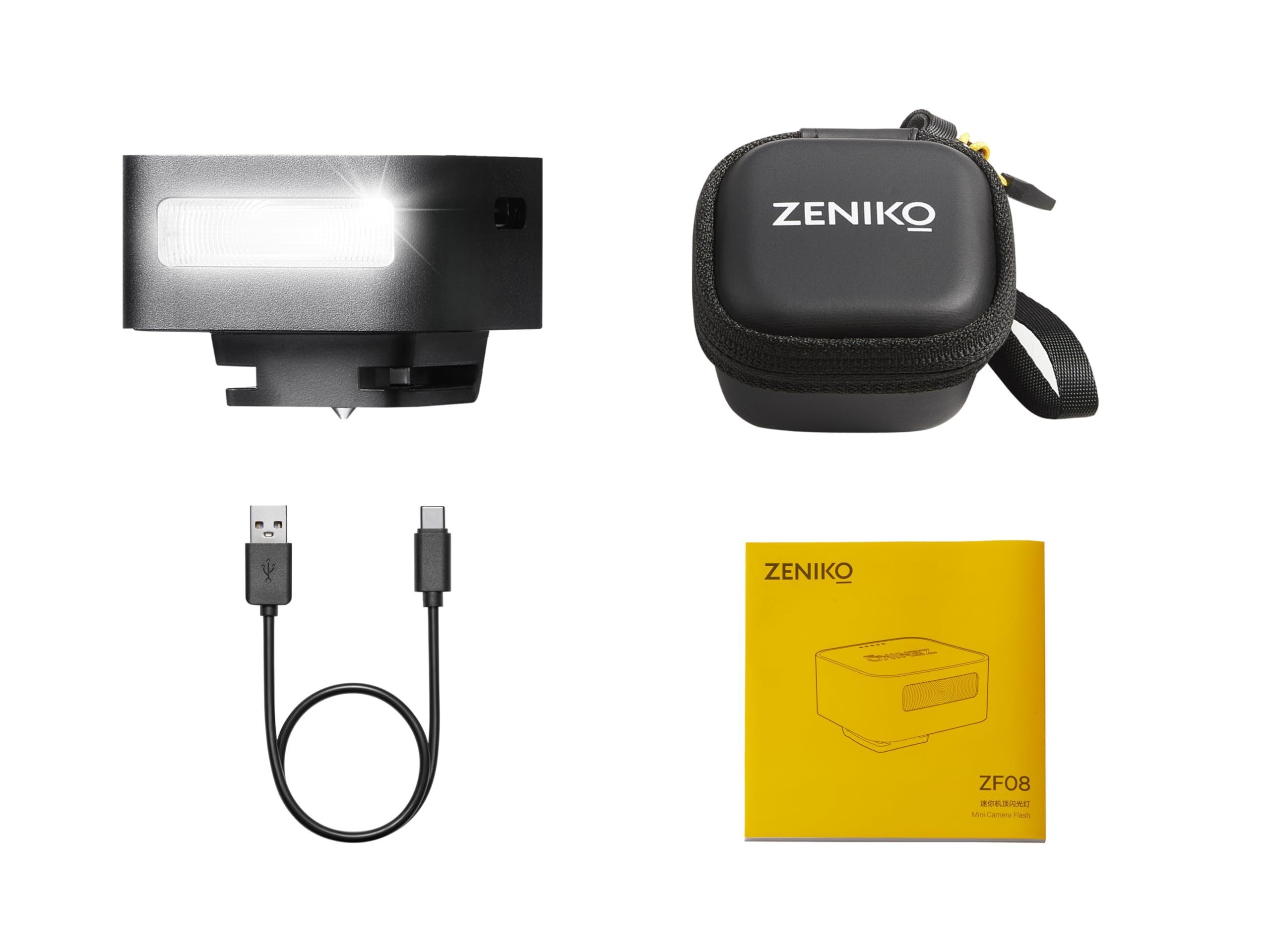 Zeniko ZF08 Flash per Fotocamera GN16 CCT 6500K Supporto Hot Shoe Universale Riciclaggio Veloce 3S