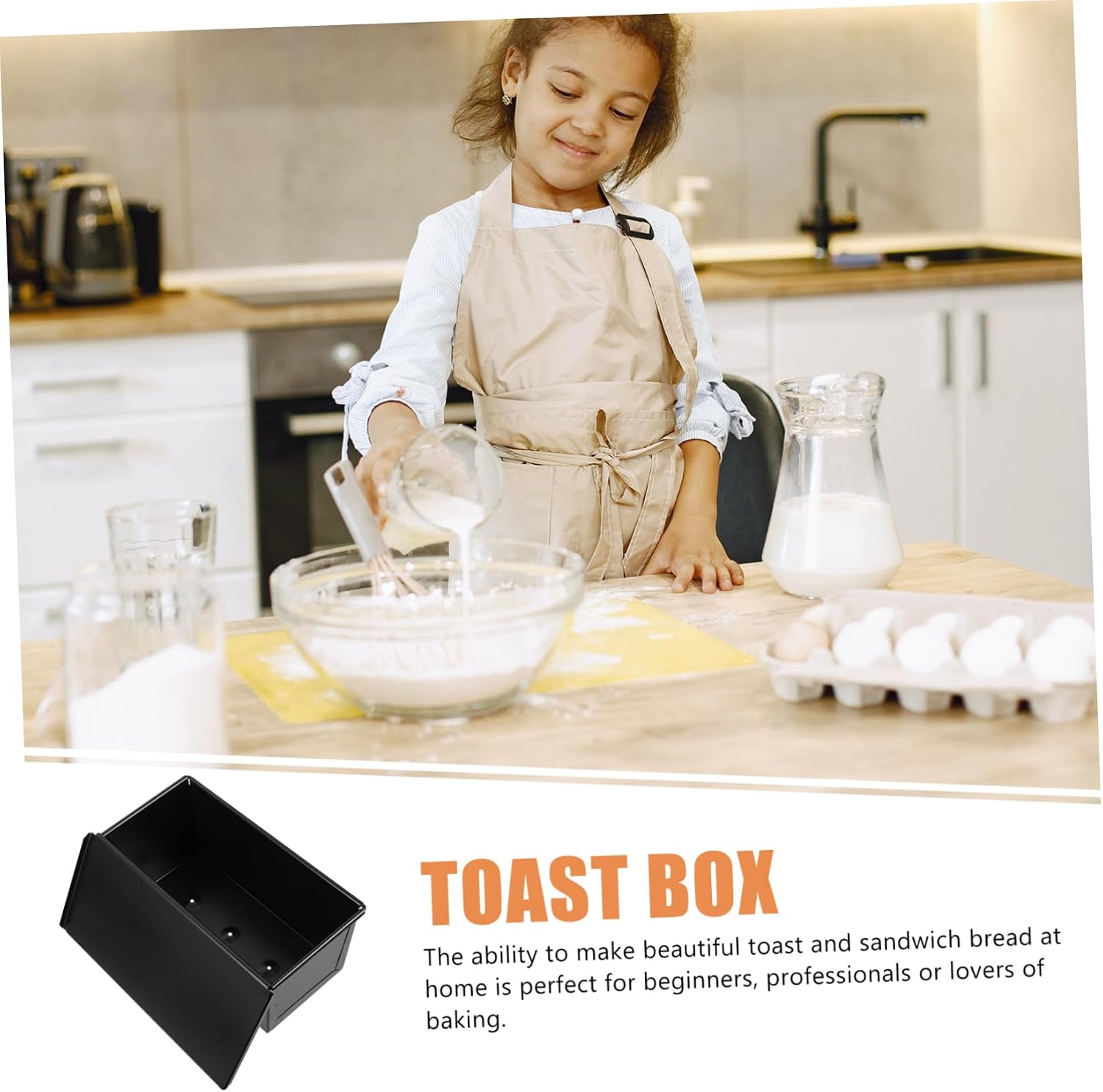Alipis Bread Loaf Pan Lid Usa Baking Pans Sliding Lid Toast Box Bread Mold for