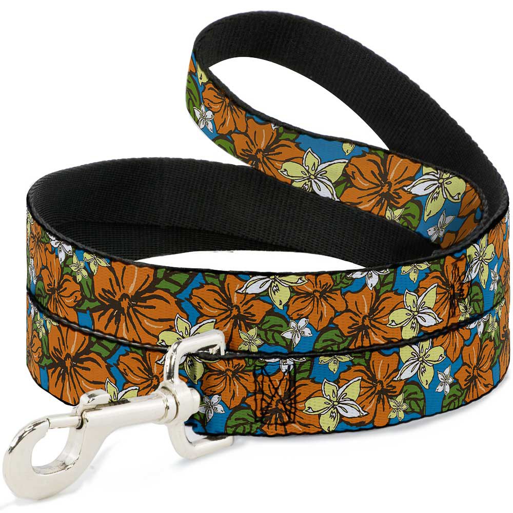 Buckle Down Dl-w30871 Hibiscus Collage Bleu Orange Jaune Laisse pour Chien