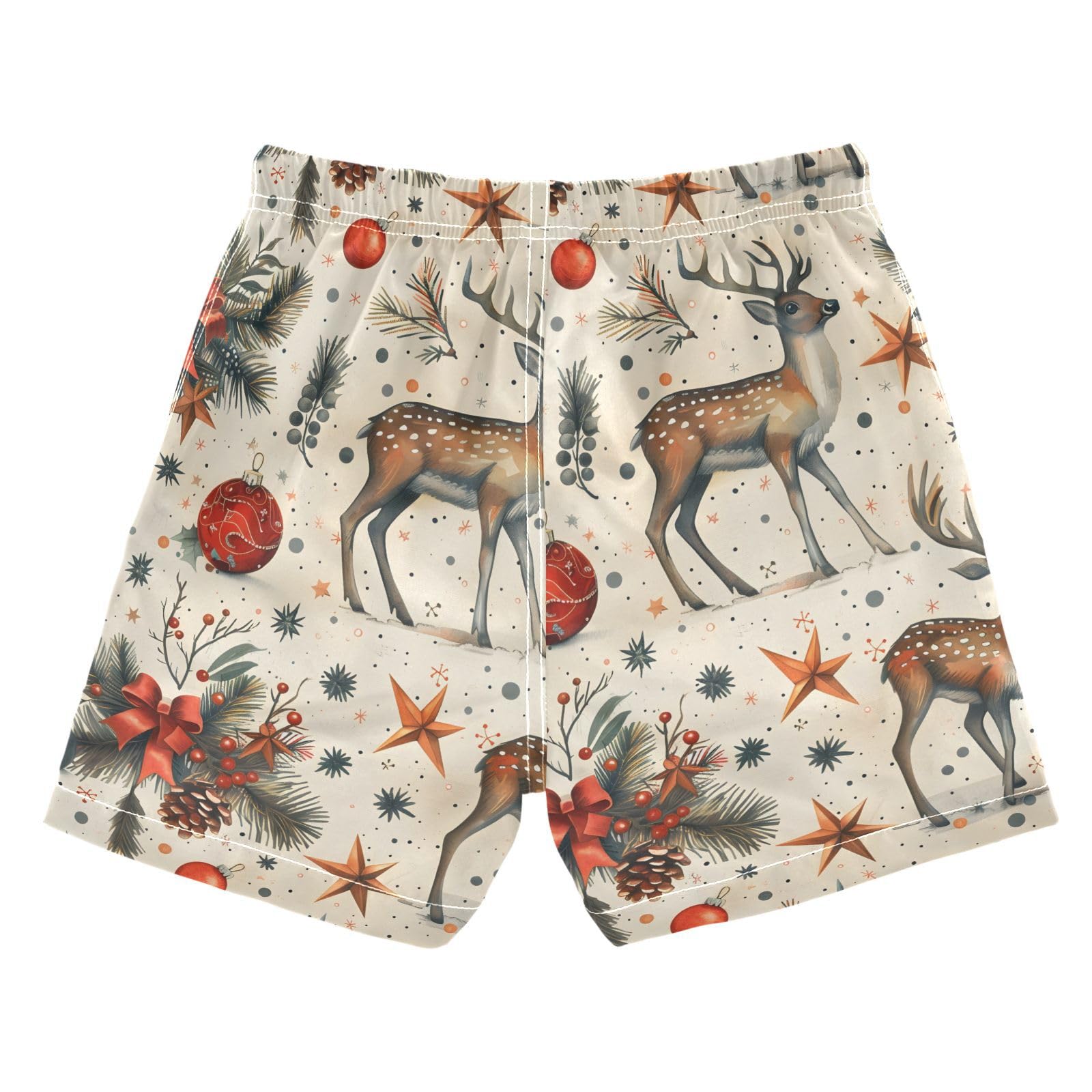 Christmas Deer Ball 1 Boys Swim Trunks Toddler Shorts Swimwear Boardshorts Multicoloured