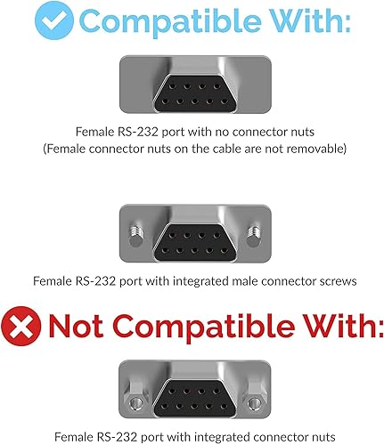 Miniatura 10 de SABRENT Cable convertidor USB 20 a serie 9 pines DB-9 RS-232 chip prolífico HEXNUTS - Windows 11108187VISTAXP Mac OS X 106 y superior 25 pies CB-DB9P