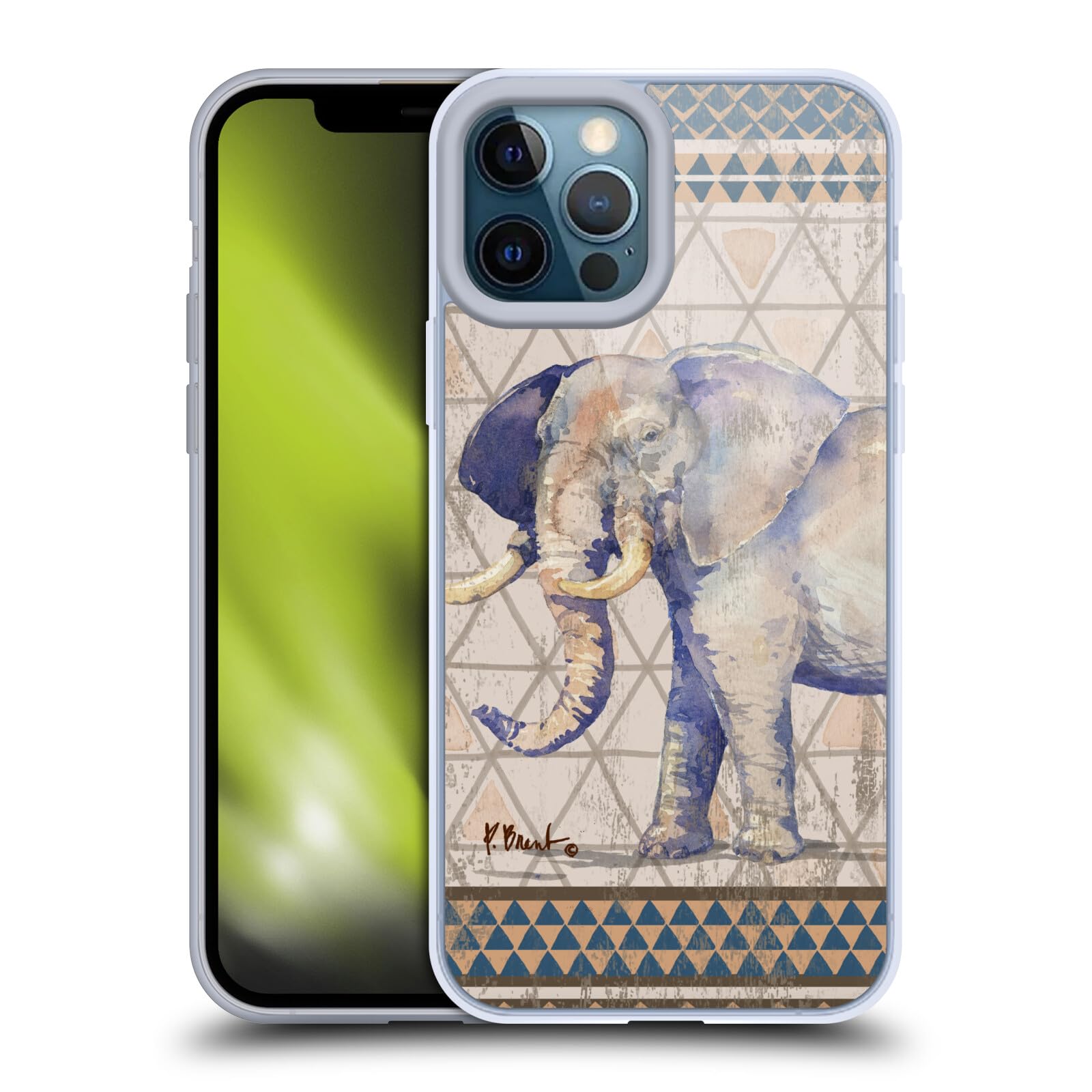 Head Case Designs Officially Licensed Paul Brent Tribal Elephant Animals Soft Gel Case Compatible with Apple iPhone 12 Pro Max and Compatible with MagSafe Accessories