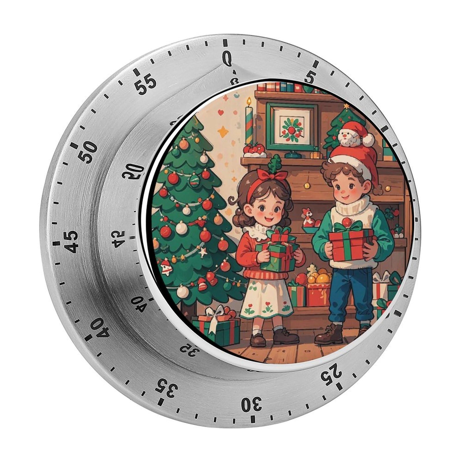Children of Christmas Printed Waterproof Christmas Timer with Loud Alarm Outdoor Timer for Cooking Exercise Baking