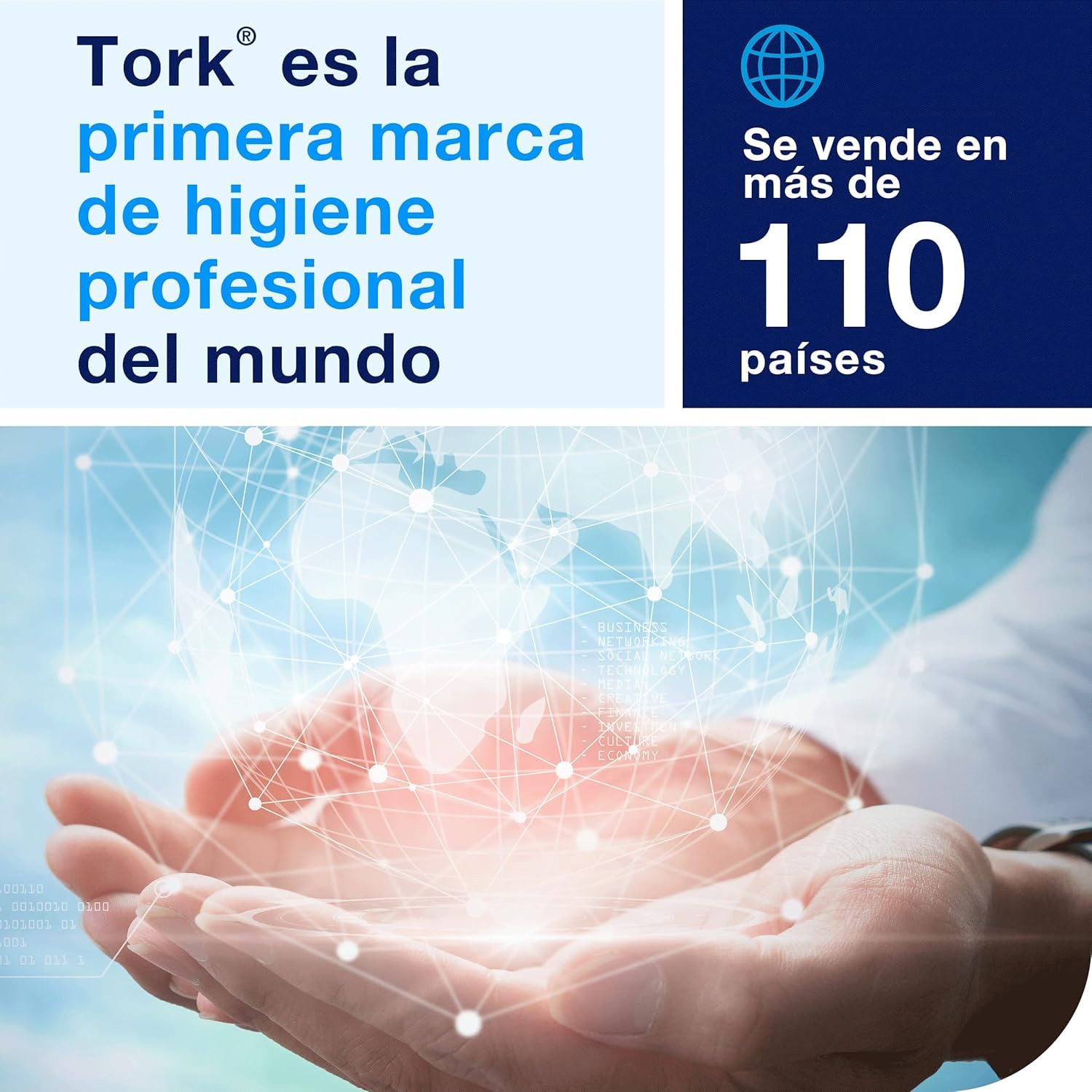 Tork Dispensador para Jabón y Desinfectante Blanco S4, 564500 | Recambios de Espuma, Líquido y Gel, Línea Elevation