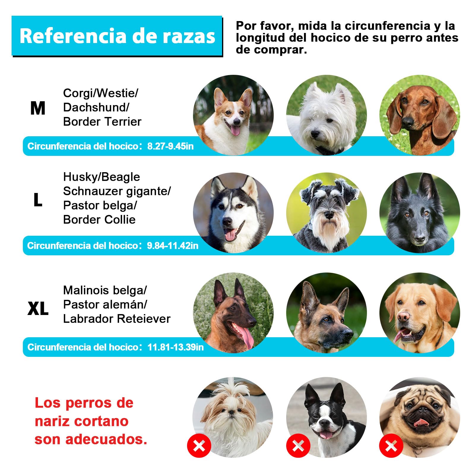 Ownpets Bozal Perro Grande, Bozal de Cesta, Permite Jadear y Beber, con Cubierta Móvil para Evitar Morder, Masticar y Lamer, Ajustable, Bozal de Malla de Aire para Perros Agresivos Grande, XL