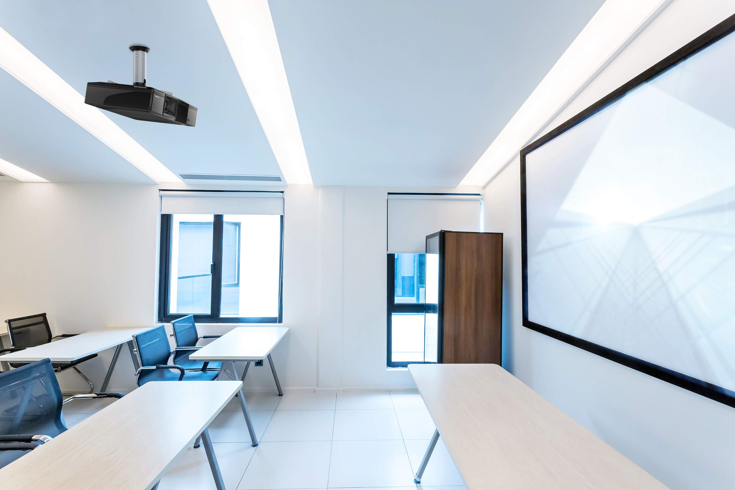 NewStar BEAMER-C80 - Gancio da soffitto per proiettore, altezza da 8 a 15 cm, colore: Argento