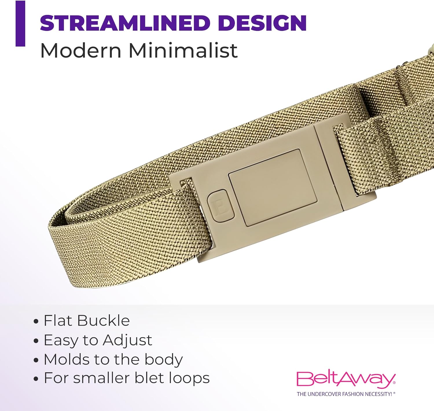 BELTAWAY NARROW Women’s No-Show Adjustable Stretch Belt –designed for smaller loops – 1" Wide - Image 2