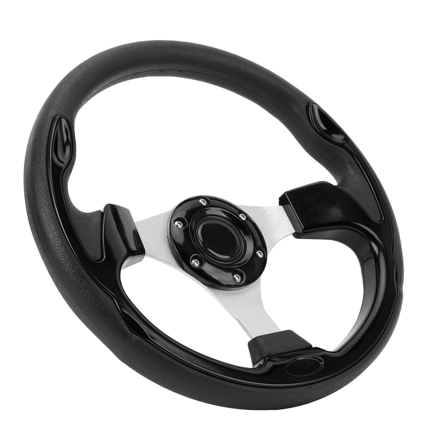 Volante de 13 Pulgadas, Estilo de Carreras Universal PU Aluminio Agarre Coche Volante con Tornillos y Llave para 6 Agujero Adaptador, Especificaciones de Instalación Incluidas