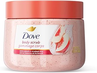 White Peach & Crushed Rice Body Scrub Exfoliates and Deeply Nourishes for Smooth, Radiant Skin 15 oz