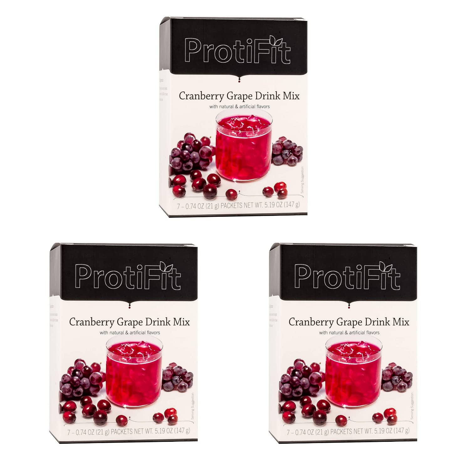 PROTIFIT - Bebida de arándano y pomelo alta en proteínas (paquete de 3), 15 g de proteína, baja en calorías, sin azúcar, ideal para proteínas, 7 porciones por caja (paquete de 3)
