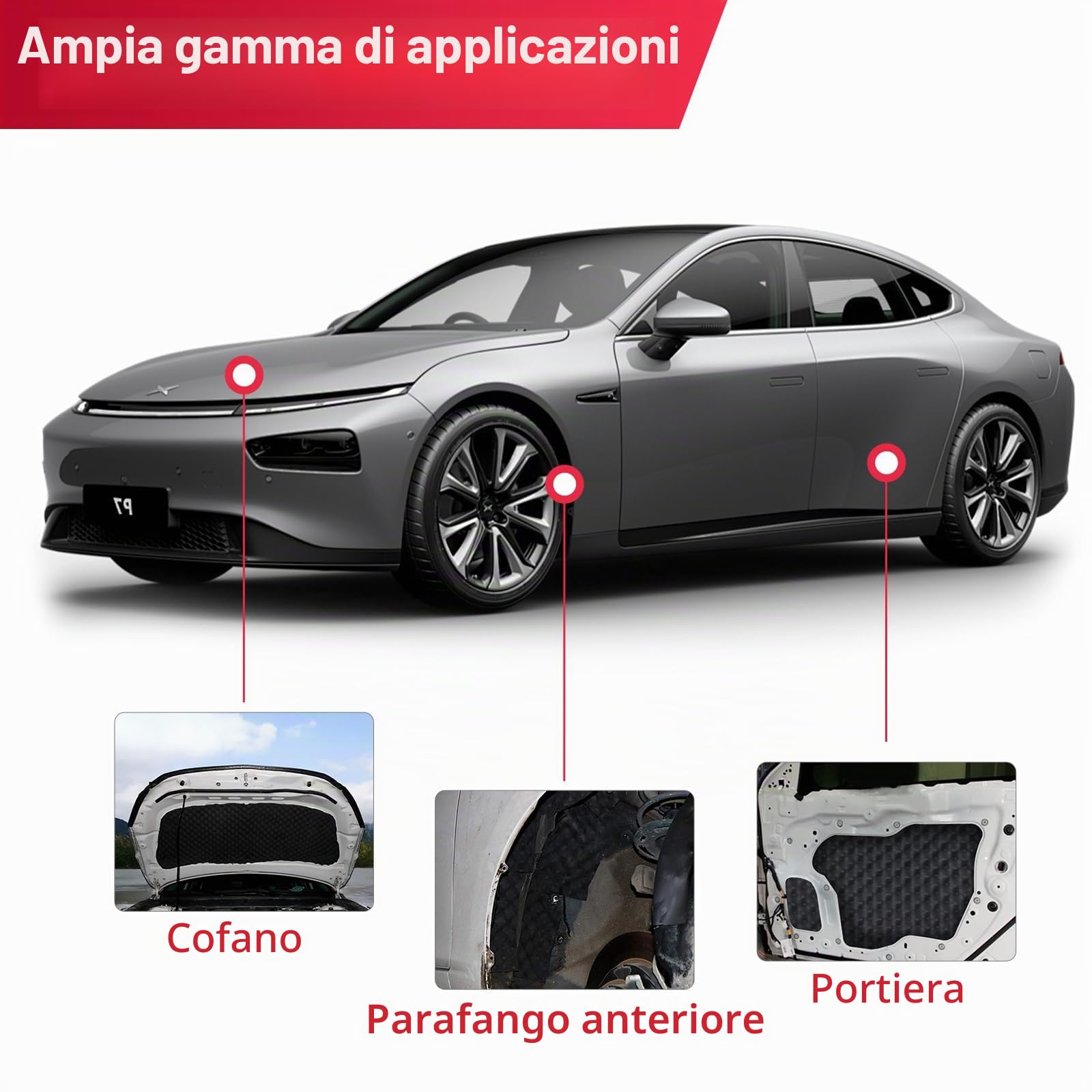 Auto Schallschutzmatte 20mm 33x83cm autoadesivo