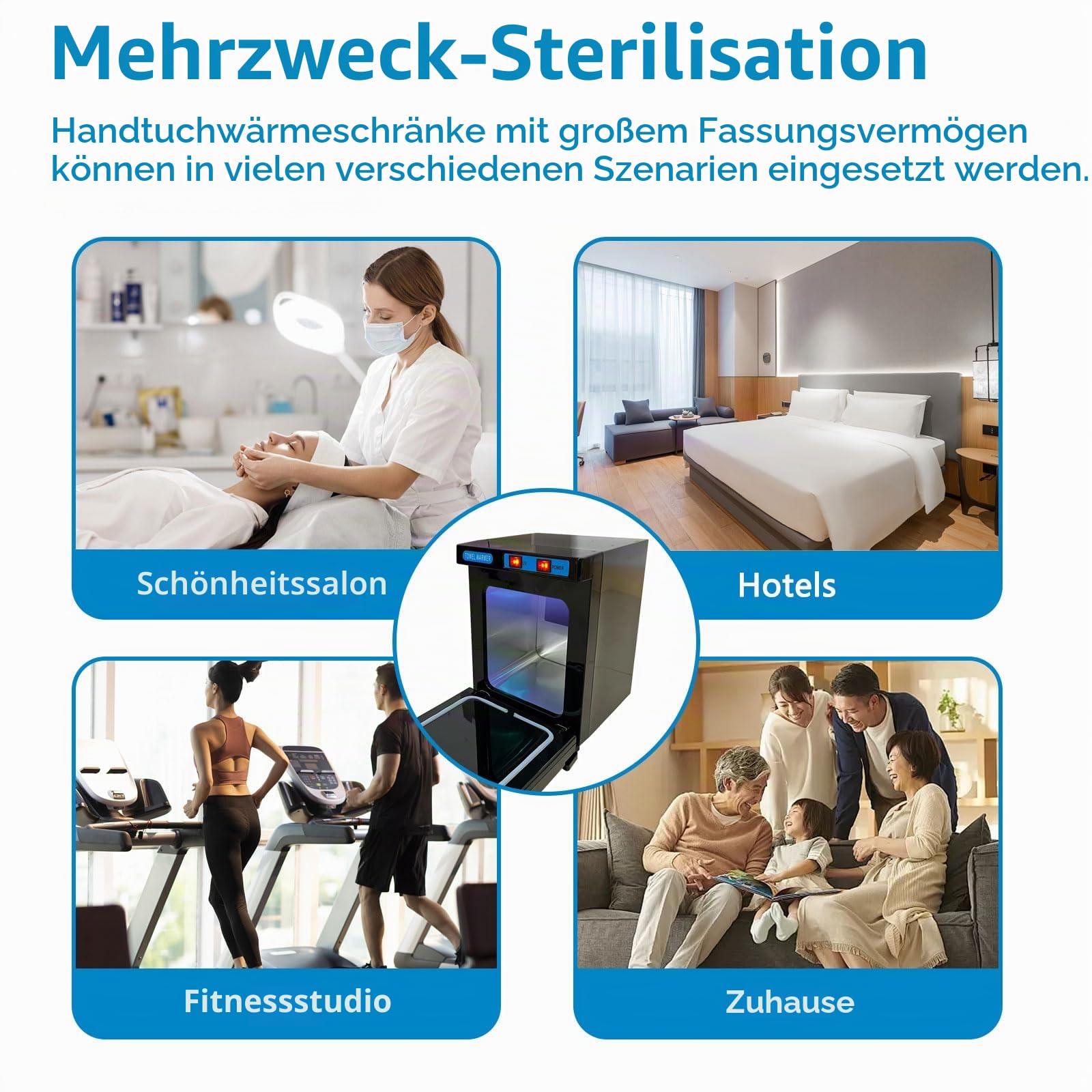Handtuchwärmer, 5L Handtuchheizschrank mit UV-Sterilisation, 360° Rundum-Heizung & Schnellaufheizung, ideal für Kosmetik, Salon, Spa & Zuhause