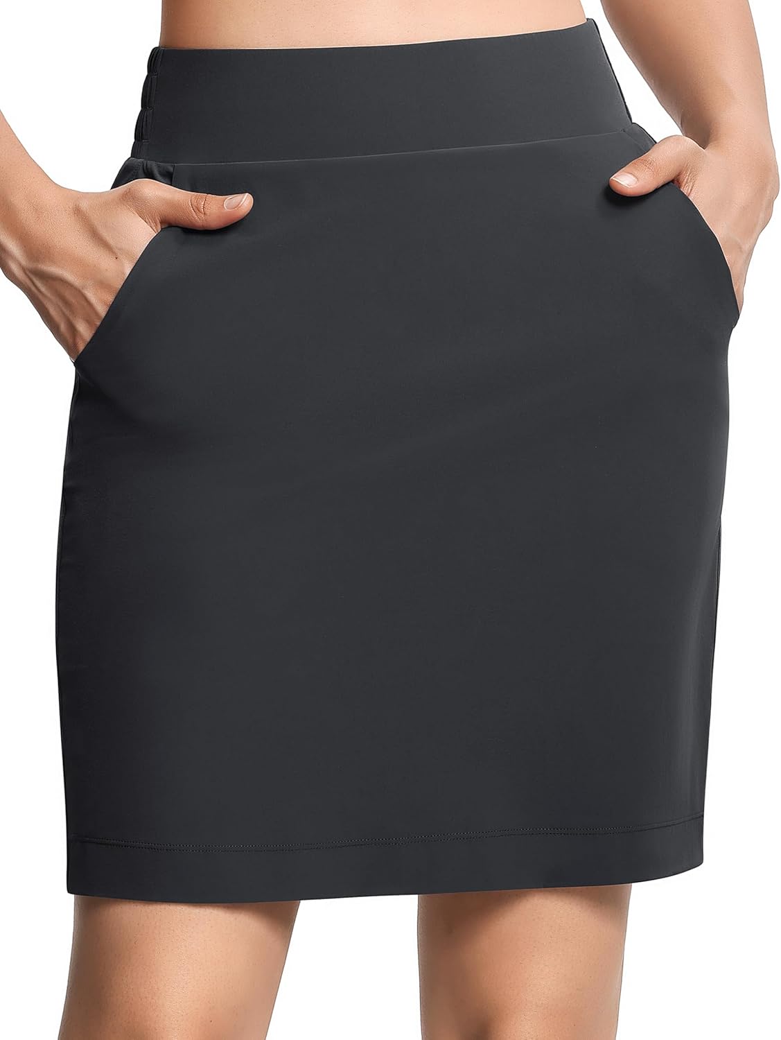 THE GYM PEOPLE Women's Golf Skorts Modest Knee Length Athletic Tennis Skirts Built-in Shorts with 4 Pockets