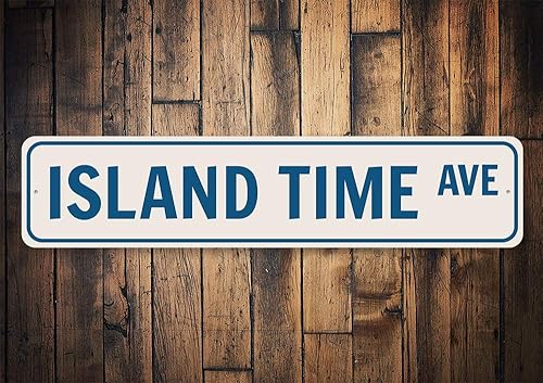 Miniatura 6 de Letrero de Island Time Ave, letrero de calle de playa personalizado, letrero de amante del océano, decoración de casa de playa, letrero de aluminio