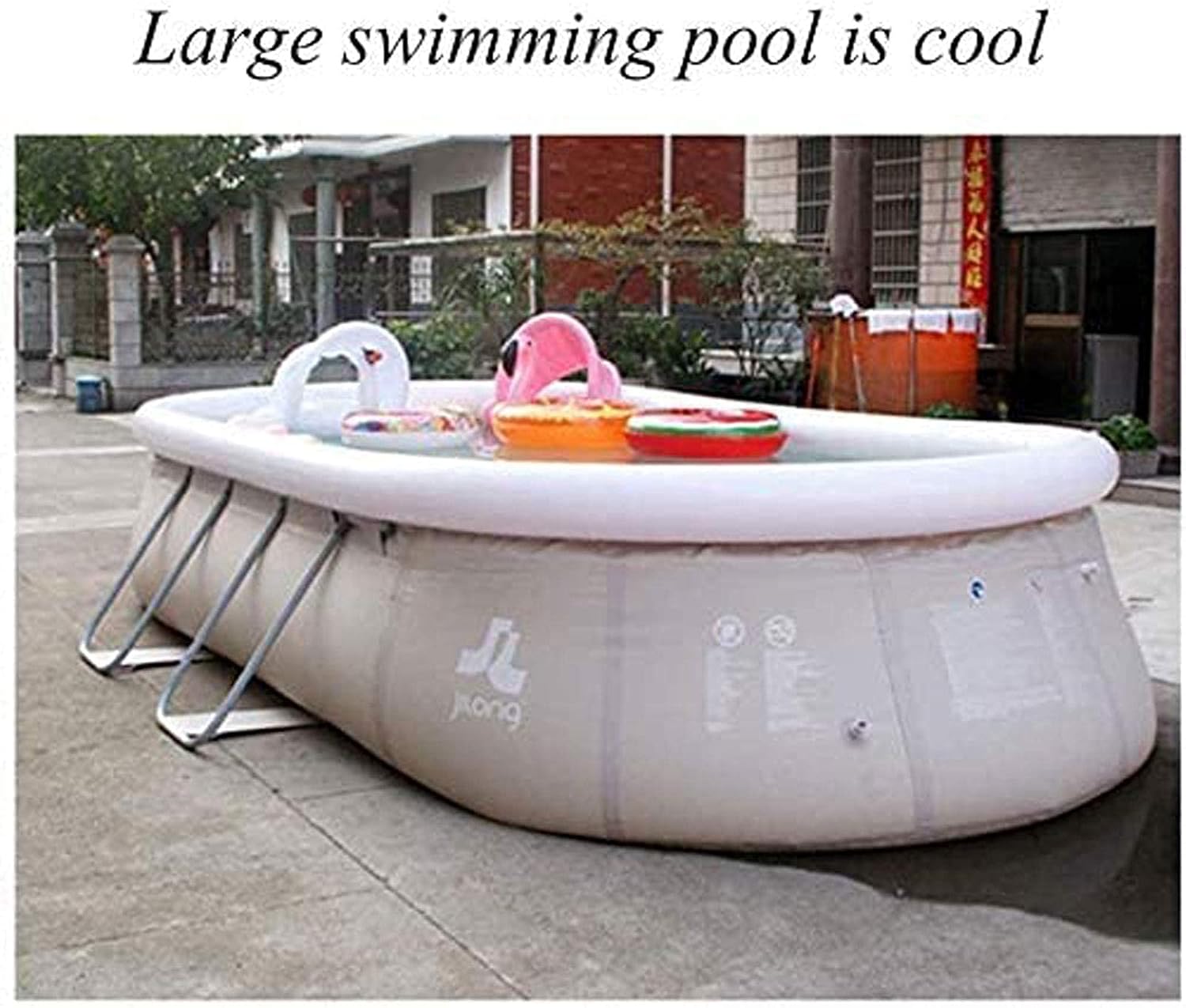 Family Inflatable Pool for Outdoor Garden Backyard,Oval with Filter,Inflatable Swimming Pool for Kids and Adults-A 265 180 76cm