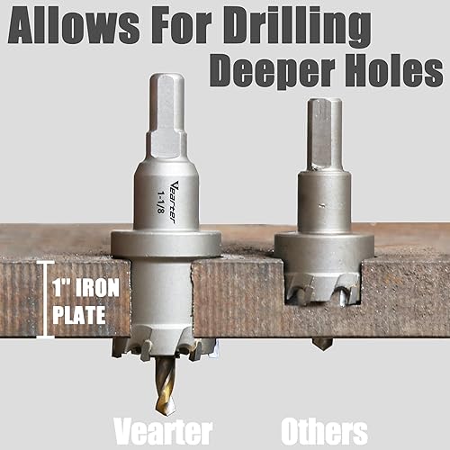 Miniatura 3 de Kit de sierra perforadora TCT de 15 piezas, juego de brocas de carburo de 58 a 3 pulgadas con taladro piloto, sierra perforadora para metal duro,