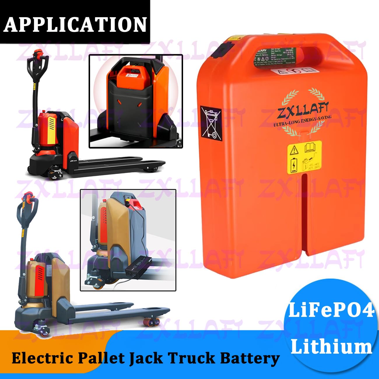 24 V 48 V Batteria transpallet Elettrico per PTE20Q | Batteria carrello elevatore elettrico per PTE15N Batterie al litio 36Ah 20Ah Batterie LiFePO4 con BMS, bottone scatto