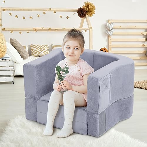 Miniatura 9 de Cama de viaje para niños pequeños, sofá plegable portátil 2 en 1, cama suave, cuna de viaje para bebés y niños con fundas lavables, parachoques