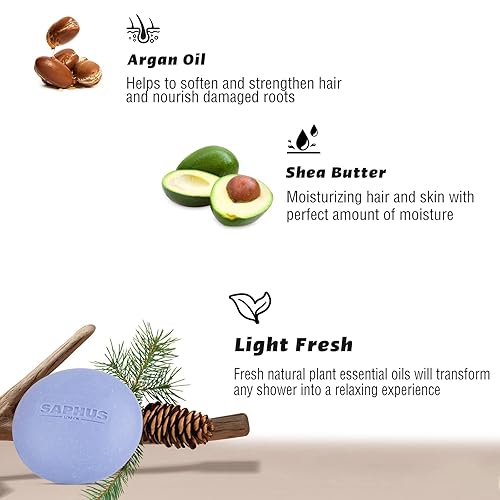 Miniatura 3 de Barras de champú 3 en 1 para cabello, cuerpo, cara y barba  Barra de jabón en barra acidificada hidratante y limpiadora para hombres, mujeres, niños