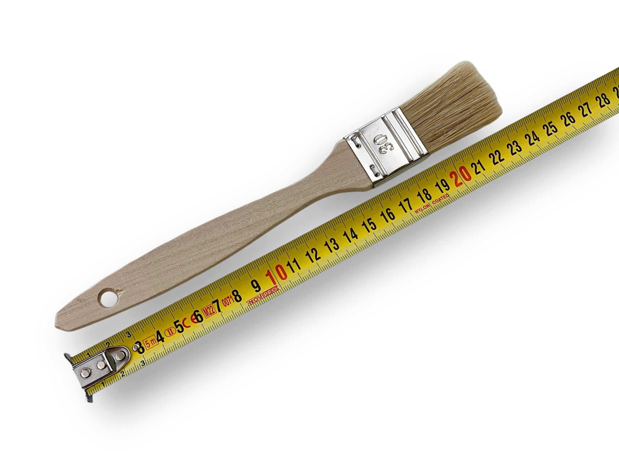 Kibros 24er Set Flachpinsel weiße Naturborsten 30 mm