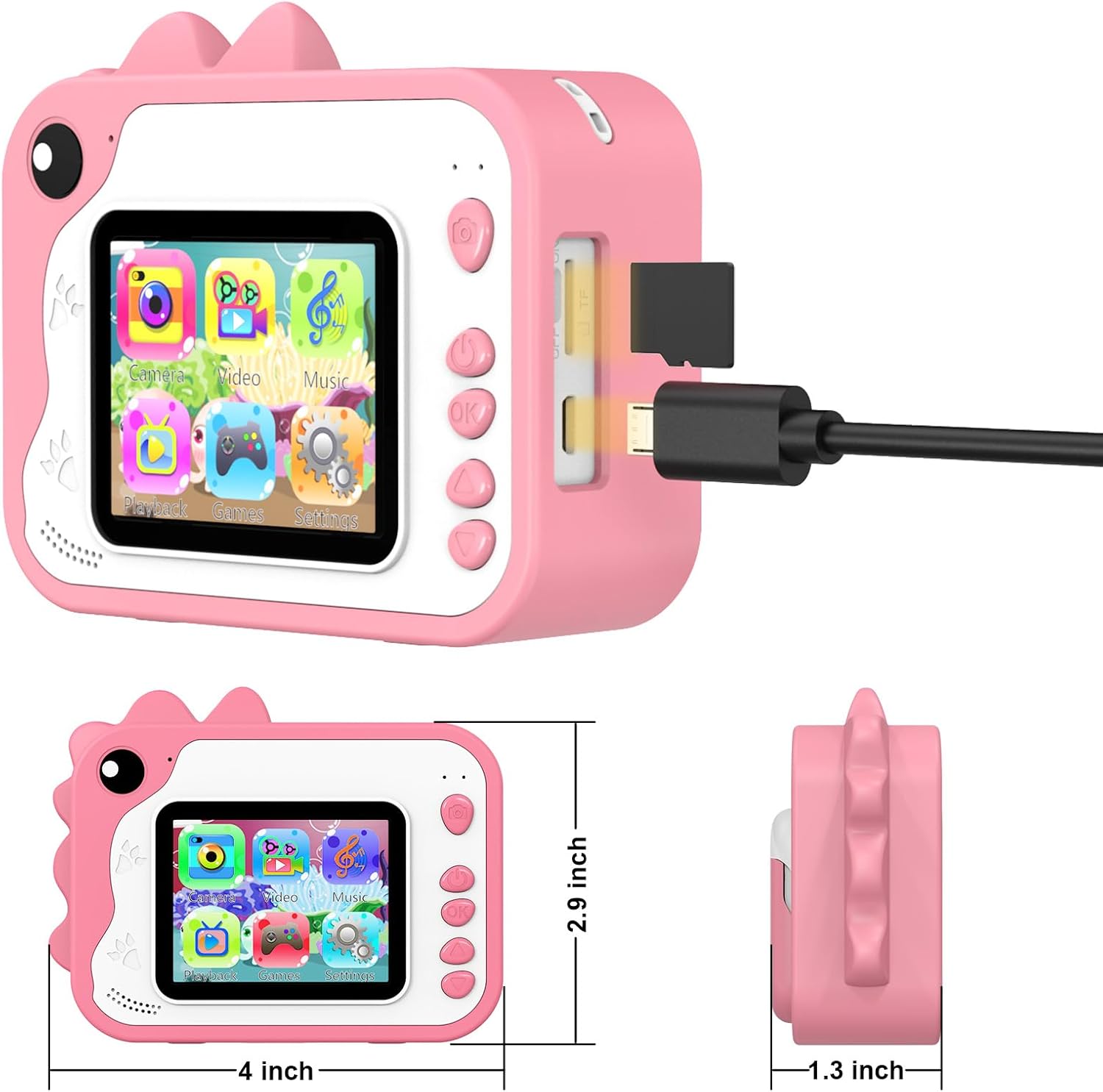 Side view of CHAKEYAKE P80 camera showing ports